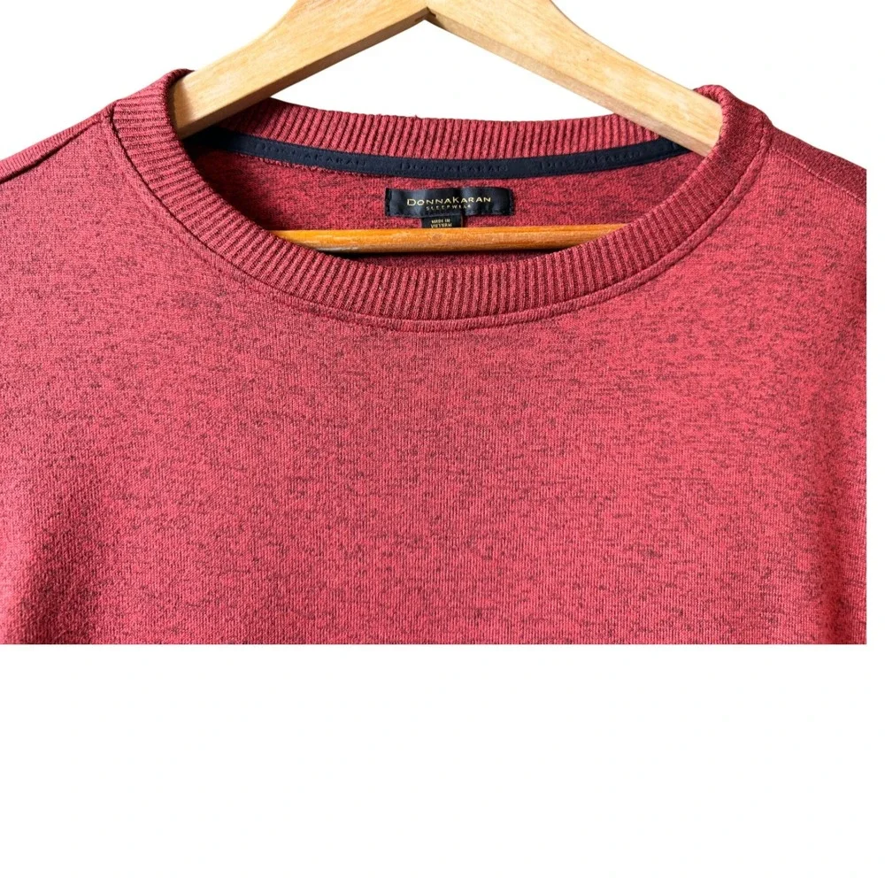 Donna Karan Sleepwear‎ Women's Red Marled Knit Crewneck Sweatshirt Size S